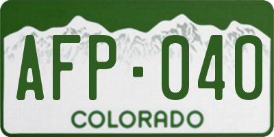 CO license plate AFP040
