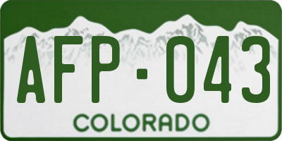 CO license plate AFP043