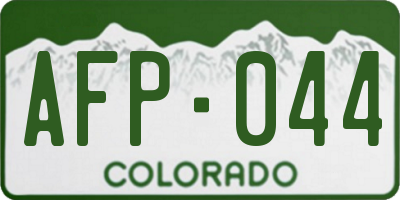 CO license plate AFP044