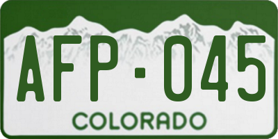 CO license plate AFP045