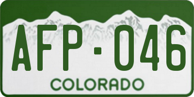 CO license plate AFP046