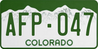 CO license plate AFP047