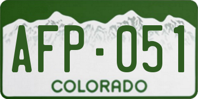 CO license plate AFP051