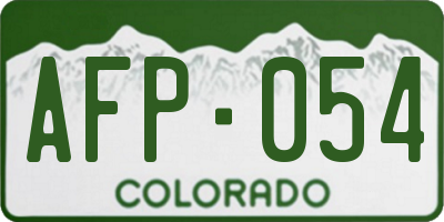 CO license plate AFP054