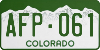 CO license plate AFP061