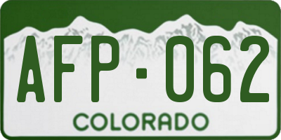 CO license plate AFP062