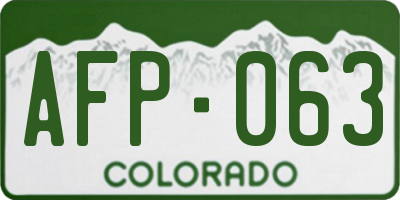 CO license plate AFP063
