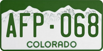 CO license plate AFP068