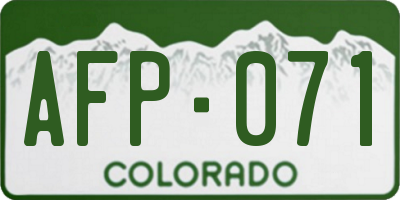 CO license plate AFP071