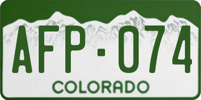 CO license plate AFP074
