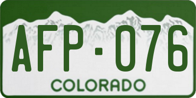 CO license plate AFP076