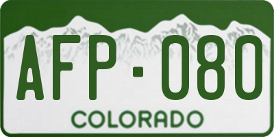CO license plate AFP080