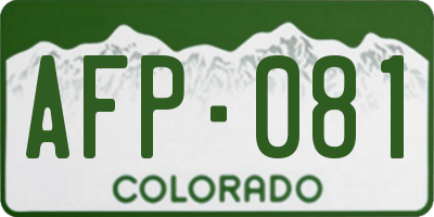 CO license plate AFP081