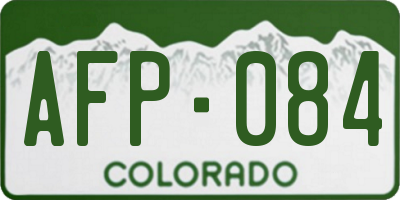 CO license plate AFP084