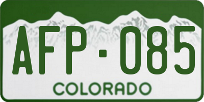 CO license plate AFP085