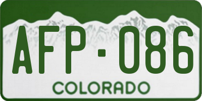 CO license plate AFP086