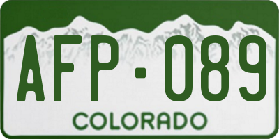 CO license plate AFP089