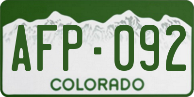 CO license plate AFP092