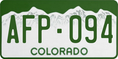 CO license plate AFP094