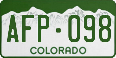 CO license plate AFP098