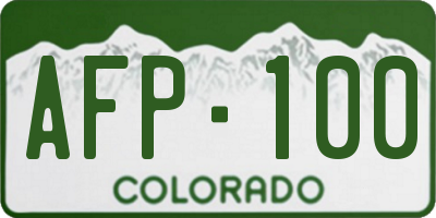 CO license plate AFP100