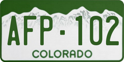 CO license plate AFP102