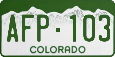 CO license plate AFP103