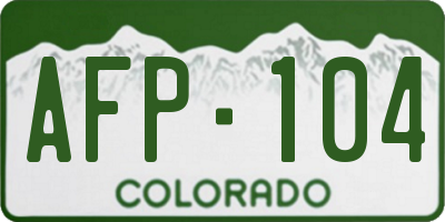 CO license plate AFP104