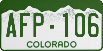 CO license plate AFP106