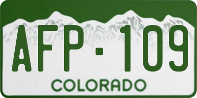 CO license plate AFP109
