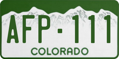 CO license plate AFP111