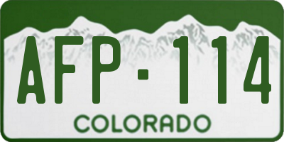 CO license plate AFP114