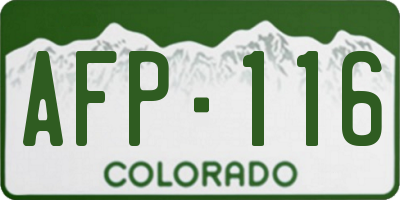 CO license plate AFP116