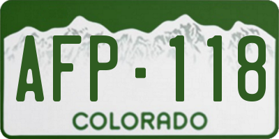CO license plate AFP118