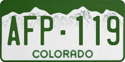 CO license plate AFP119
