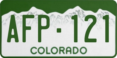 CO license plate AFP121
