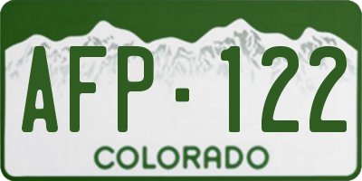 CO license plate AFP122