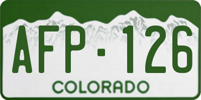 CO license plate AFP126