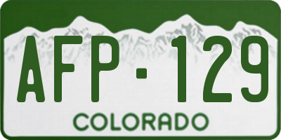 CO license plate AFP129