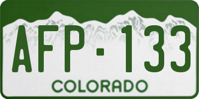 CO license plate AFP133