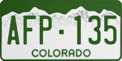 CO license plate AFP135
