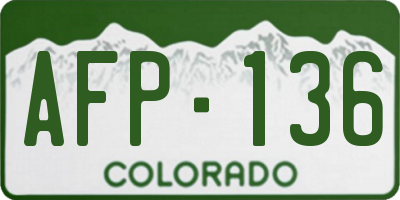 CO license plate AFP136