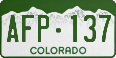 CO license plate AFP137