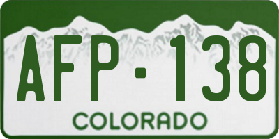 CO license plate AFP138