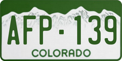 CO license plate AFP139