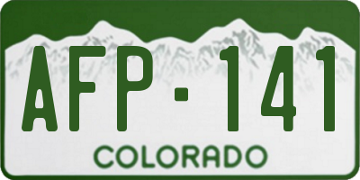CO license plate AFP141