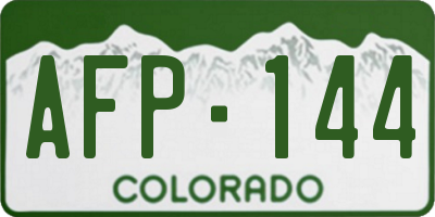 CO license plate AFP144