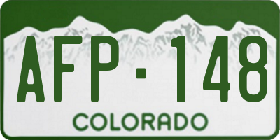 CO license plate AFP148