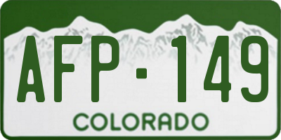 CO license plate AFP149