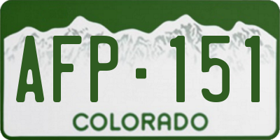 CO license plate AFP151